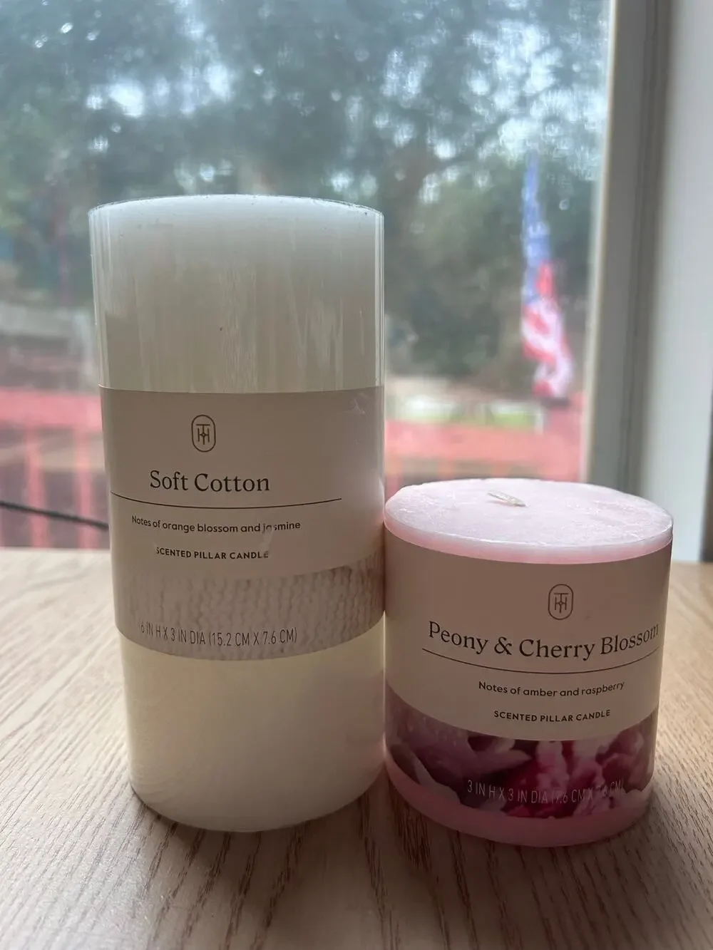 New Threshold Bundle of 2 Candles Peony& Cherry🍒Blossom 3”x3” Soft Cotton 6”x3”